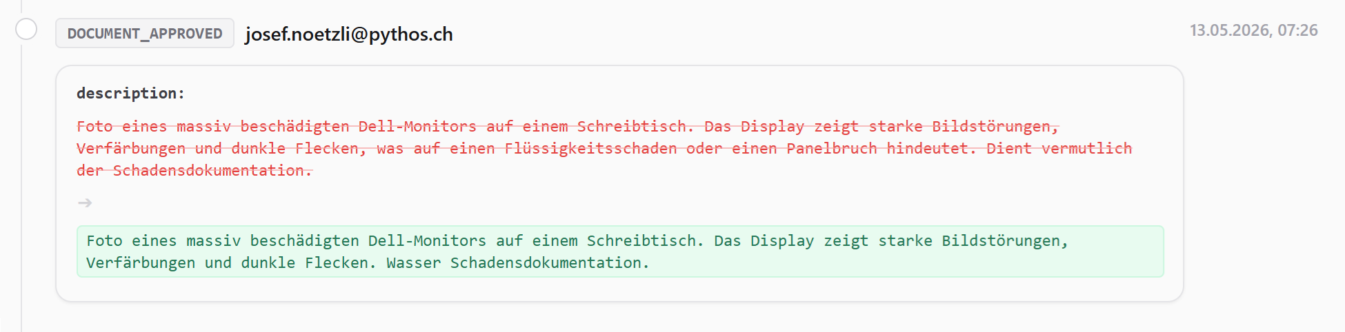 Ein Screenshot des Audit-Log Dashboards.